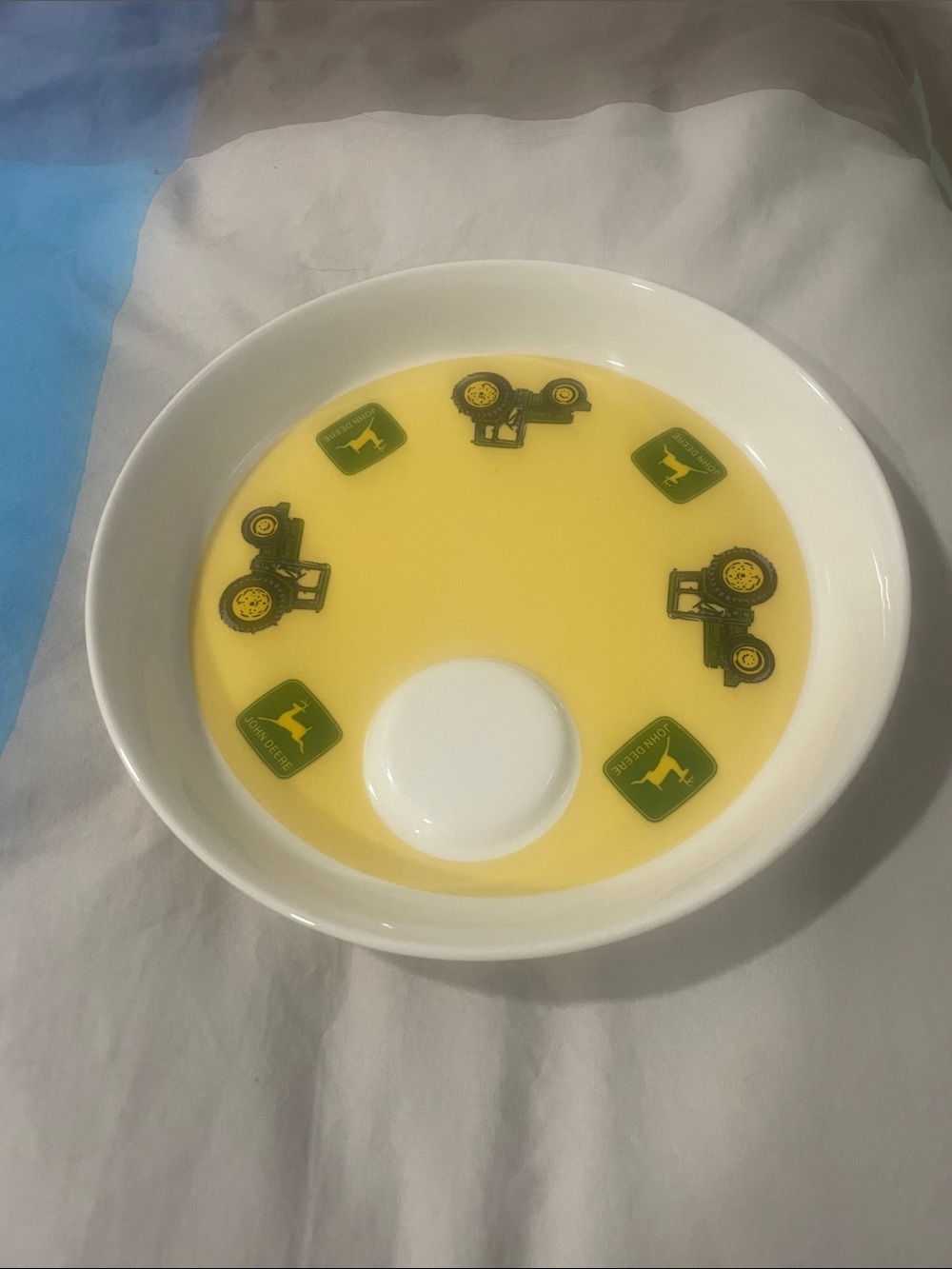 John Deere Ceramic Dip Bowl with Yellow Tractor Motif
